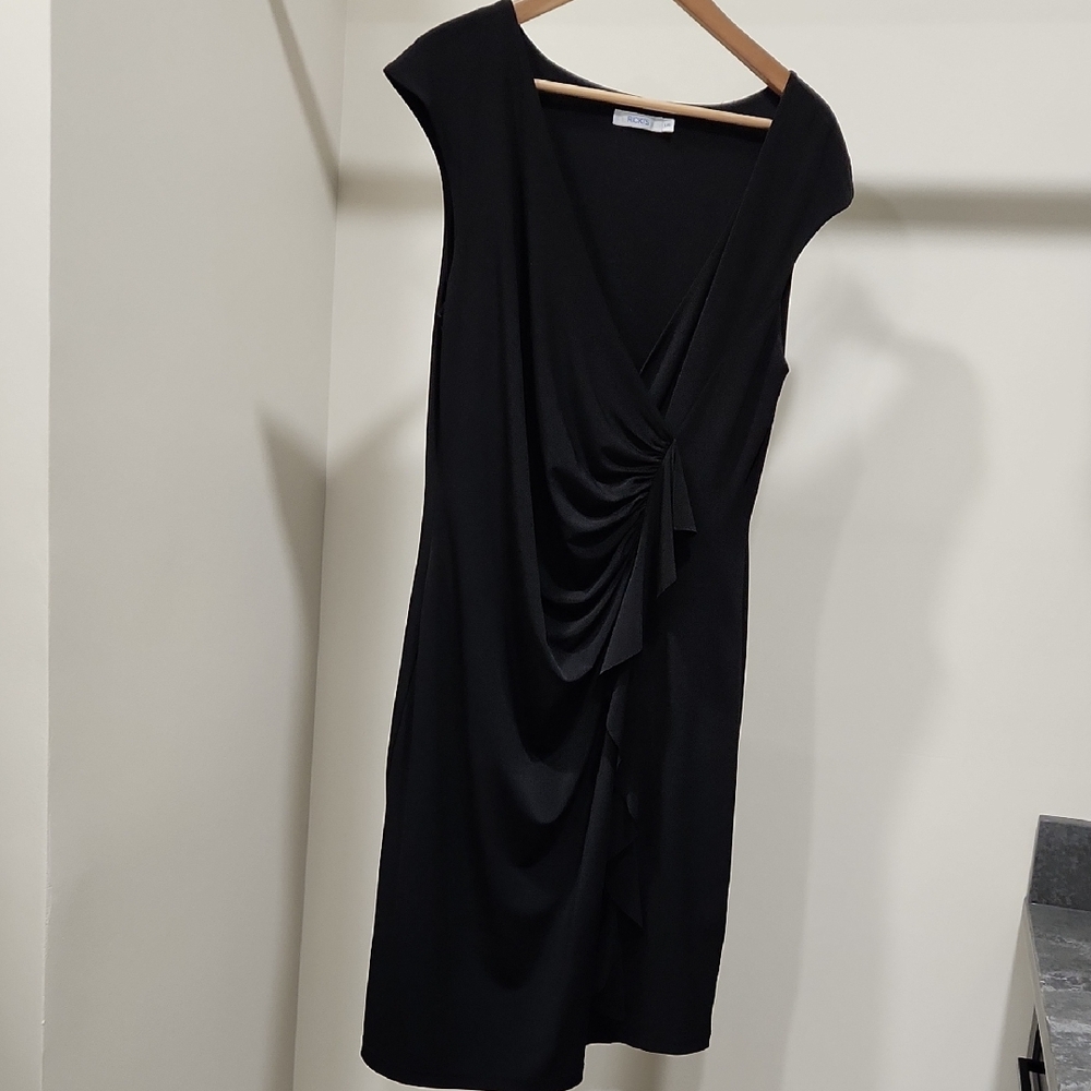 Ricki's Black Sleeveless Draped Midi Dress with Side Gather